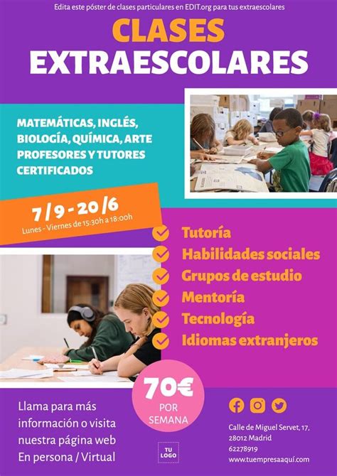 cartel clases particulares|Flyers de clases particulares editables 